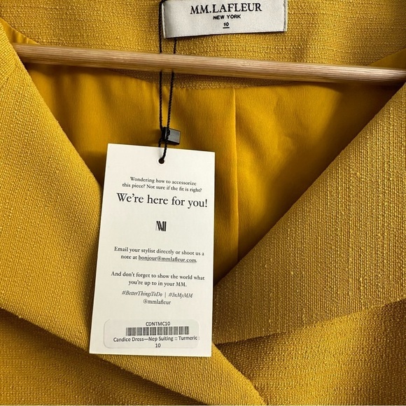 MM. Lafleur Dress Candace Suit Tailored Yellow Work Business Size 10 Medium New - Picture 7 of 9